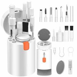 VICHYIE 20-in-1 Tastatur Reinigungsset mit Bürste, Kopfhörer Reinigungsset für AirPods 1/2/3/Pro, PC Reinigungsset Zubehör für Laptop, Handys, Tastatur, Ohrhörer, Kamera (Weiß) 🧹🎧📷