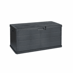 Maury's Aufbewahrungsbox für den Garten, 340 Liter, Holzoptik, Kunstharz, Anthrazit