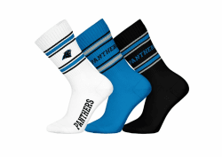 🏈🧦 Unisex Carolina Panthers 3er Pack Crew Socken Sportsocken Sonderangebot!