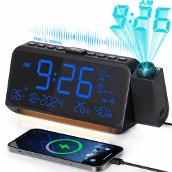 Digitaler Projektionswecker mit Dual-Wecker und USB-Anschluss