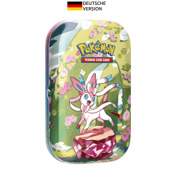 Pokémon-Sammelkartenspiel: Mini-Tin-Box Karmesin & Purpur – Prismatische Entwicklungen: Feelinara (2 Boosterpacks & 1 Münze) 🌟🎮