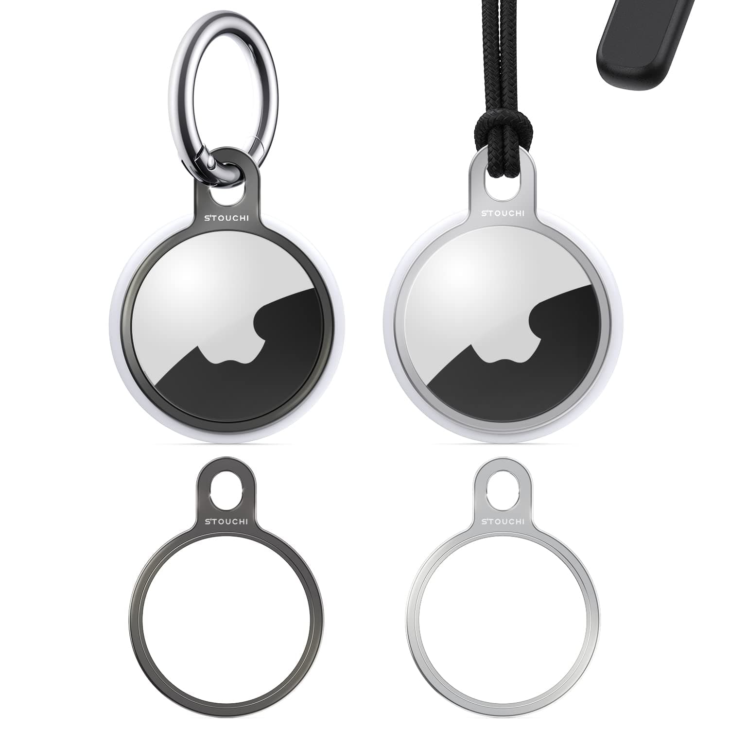 🔑📱 [2er Pack] Stouchi AirTag Schlüsselanhänger aus Rostfreiem Stahl - Schlankes Design