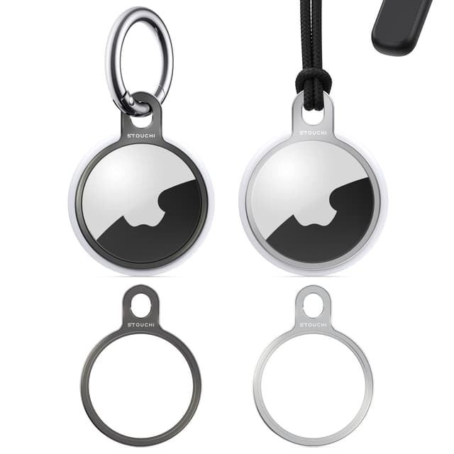 🔑📱 [2er Pack] Stouchi AirTag Schlüsselanhänger aus Rostfreiem Stahl - Schlankes Design