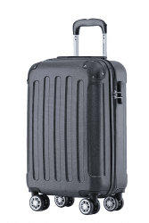 🧳🔒 BEIBYE Hartschalen-Koffer Trolley Rollkoffer Set mit 4 Rollen (Schwarz, M) 🧳🔒