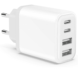 🔋 USB C Ladegerät, 40W 4-Port USBC Netzteil Adapter Mehrfach Ladestecker