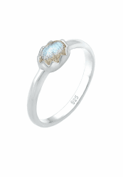 🌟 Elli Ring Damen Vintage Look Basic mit Labradorit Edelstein in 925 Sterling Silber 🌟
