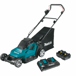 🌿🔋 Makita DLM432PT2 Akku-Rasenmäher 2x18 V / 5,0 Ah, 2 Akkus + Doppelladegerät 🌿🔋