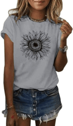 Cicy Bell Damen Sonnenblumen T-Shirt Sommer Kurzarm 😎🌻
