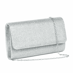 Glitzernde Envelope Kettentasche für Damen - Silber