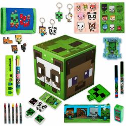 🎁 Minecraft Adventskalender 2024 Kinder - 24 Überraschungen, Schreibwaren, Spielzeug für Kinder (Grün Würfel)