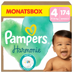 🌿 Pampers Harmonie Windeln Größe 4, 174 Windeln, 9kg-14kg 🌟