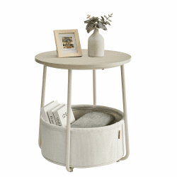 🌿 VASAGLE Beistelltisch rund | Kleiner Couchtisch mit Stauraum 🌿