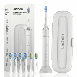 Lächen Elektrische Schallzahnbürste mit 5 Reinigungsprogrammen und Reiseetui - Weiß 😁