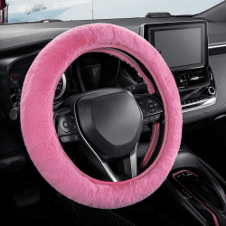 🚗 FINEVERNEK Plüsch Lenkradbezug - Winter Lenkradschutz, Lammfell, Warm Rutschfest 🚗