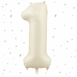 🎈 40 Zoll Beige Zahlenballon 1 - Geburtstagsdeko für 1 Jahr