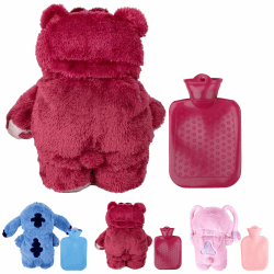 Flauschige Wärmflasche Cartoon Heißwasserflasche Rot für Kinder