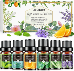 AEShory Ätherische Öle Set für Diffuser 6 x 10ML 🎁 100% Naturrein Aromatherapie Duftöl