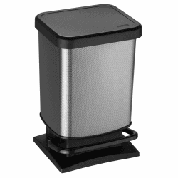 Rotho Paso Mülleimer 20l mit Pedal und Deckel, Kunststoff (PP) BPA-frei, carbonmetallic 😍🗑️
