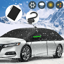 🚗🌨️ Big Ant Windschutzscheibenabdeckung Auto mit Reflexstreifen - Halbgarage Autoabdeckung für Schnee, Eis, Frost und UV-Schutz