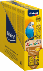 🦜🌿 Vitakraft Kräcker mit Ei und Grassamen 10x54g - Knabberstangen für Sittiche und Exoten
