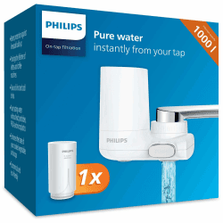 🌊🌿 Philips Water AWP3703 X-Guard On Tap Wasser-Filter, Trinkwasser-Filter für Wasserhähne, Weiß, Vertical X-Guard