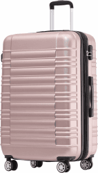 🌟👜 BEIBYE 2088 Zwillingsrollen Reisekoffer Koffer Trolleys Hartschale M-L-XL-Set in 15 Farben, Erweiterbar (Rosagold, M) 🛍️