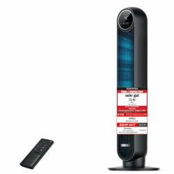 🌀 Dreo 20dB Leiser Turmventilator | 10m Wurfweite | 4 Geschwindigstufen | 4 Modi | 8 Std. Timer | 90° oszillierend | Fernbedienung - Schwarz