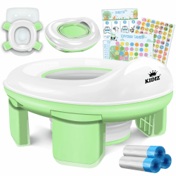 🚽 KIDIZ® Toilettensitz Kinder Töpfchen Töpfchentrainer WC Sitz | Lerntöpfchen bequemem, PP-Material mit Müllbeutel | 3 in 1 Lösung