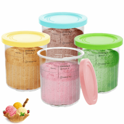 🍦🍨🍧 Nepfaivy Behälter für Ninja Creami Deluxe - 4er-Set Eiscremebecher und Deckel