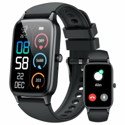 Smartwatch Herren Damen, 1,57"HD Fitnessuhr mit Telefonfunktion, 2025 FitnessTracker 110+ Sportmodi