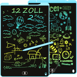 Angebot: 2er-Pack LCD Schreibtafel Bunte, 12 Zoll Zeichentafel mit Sperr- & Löschfunktion 🎨