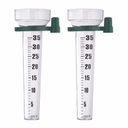 🌧️📏 Relaxdays Regenmesser 2er Set - Transparent/Grün - Garten Niederschlagsmesser 🌿