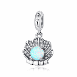 Symretie Damen 925 Sterling Silber Charms Anhänger - Blau Meerestiere Bead Charms