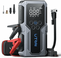UTRAI Starthilfe Powerbank mit Kompressor und Booster Auto Starthilfe 4500A Spitzenstrom