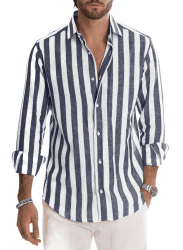 👔 Meilicloth Herren Hemd Langarm Sommer Gestreifte Freizeithemden Casual mit Knöpfen Regular Fit - Angebot!