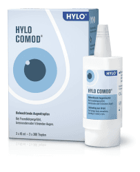 👁️ HYLO COMOD Augentropfen bei trockenen Augen mit Hyaluronsäure, Doppelpackung 2x10 ml - Angebot!