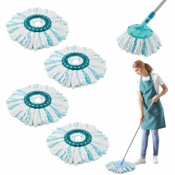 🌟 Suevut 4 Stück Ersatzkopf für Leifheit Clean Twist Disc Mop Micro Set 🌟