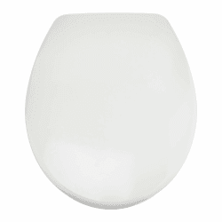 🚽 Amazon Basics Oval Robuster WC-Sitz aus Urea-Material mit Absenkautomatik, leicht abnehmbar, 37 x 42.5 cm, Universalgröße, Weiß - Sonderangebot!
