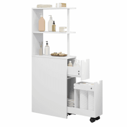 🛁 EUGAD Nischenschrank Badezimmer | Schmaler Badschrank mit Schublade auf Rollen
