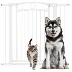 🐾 PawHut Türschutzgitter Hund, 76-104 cm Absperrgitter ohne Bohren 🐶