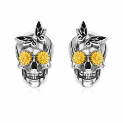 Totenkopf Ohrstecker Herren Damen 925 Sterling Silber 😎🎁