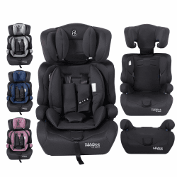 🌟 FableKids Kinderautositz 9-36 kg | 3-Punkt-Sicherheitsgurt | Autokindersitz ab 15 M. | Schwarz 🚗