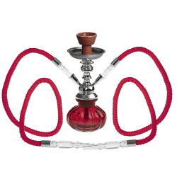 🌟 Reduziert! Reise Shisha Klein Wasserpfeife 2 Schläuche, 25 cm Rot 🌟