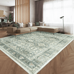 HOMFINE Vintage Teppich - Grün 200 x 300 cm 🌼🌿 Gemütlicher Wohnzimmer Teppich