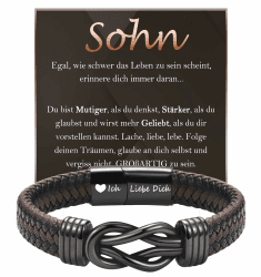 Vatertagsgeschenk für Sohn 🎁 Männer Armband mit Gravur - Ideales Geschenk von Mama und Papa