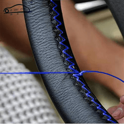 🚗 DIY Lenkradbezüge aus weichem Faserleder - Blau