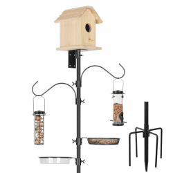 🐦🏡 Urban Deco Vogelhaus-Stangenhalterungsset, 196 cm, verstellbar, schäferhaken, vogelfutterstation