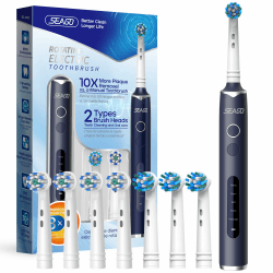Seago Elektrische Zahnbürste mit 8 Runder Aufsteckbürsten - Angebot! 😁