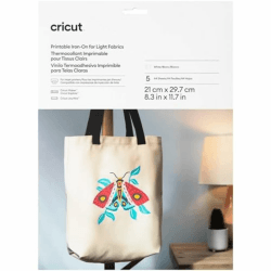 Cricut Bedruckbares Iron-On für helle Stoffe – A4 (5 Stk.), Weiß 🌈