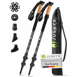 🌲🥾 Juskys Nordic Walking Stöcke - 2 Alu Teleskop Wanderstöcke 🥾🌲